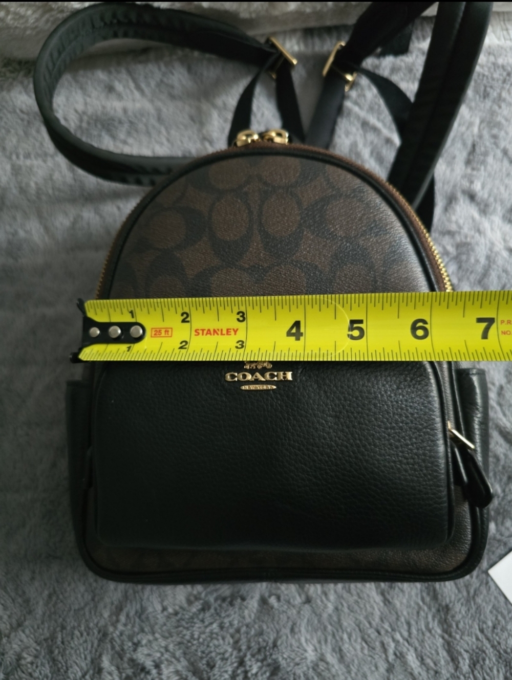 Coach Mini Backpack in Black and Brown Signature Print 💝 - Picture 9 of 10